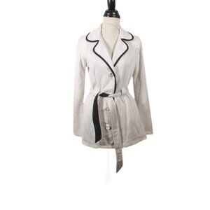 Vintage Y2K LA Kitty White Coat w/ Black Trim – Juniors L, Old Hollywood Chic